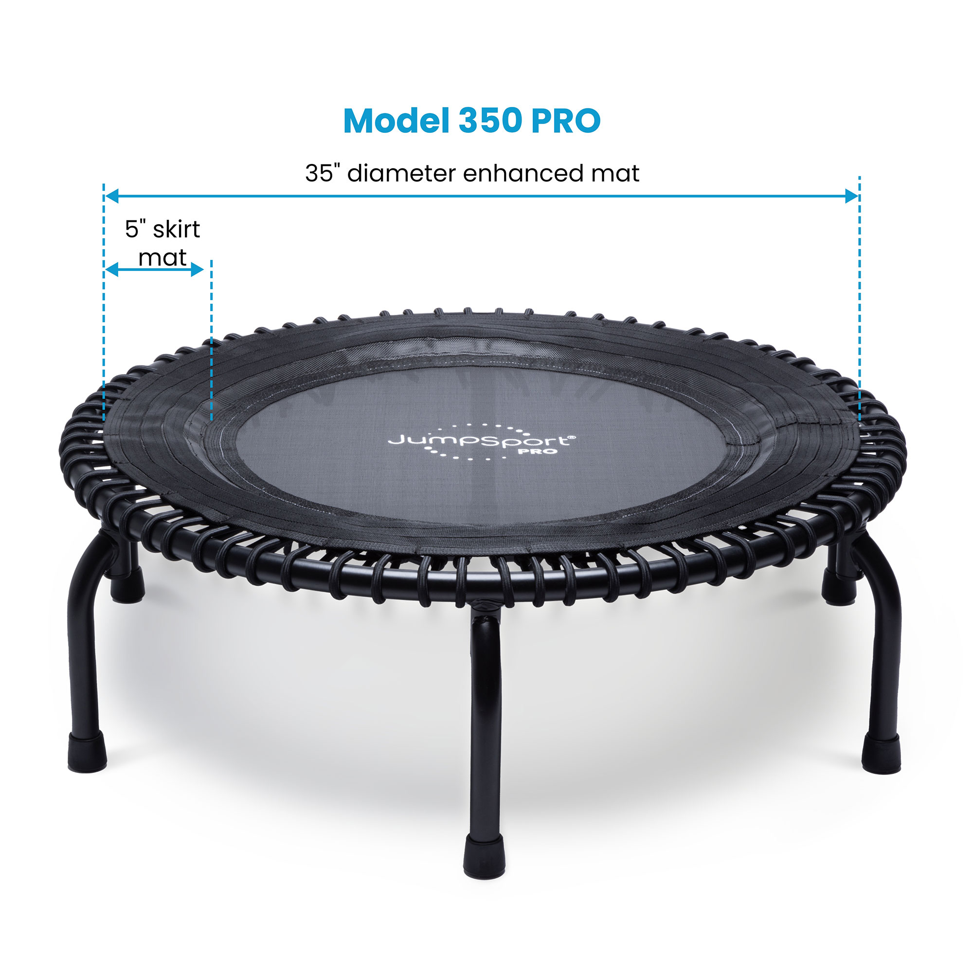 JumpSport 350 Pro Fitness 39" Cardio Workout Indoor Trampoline, Teal/Black - Image 12