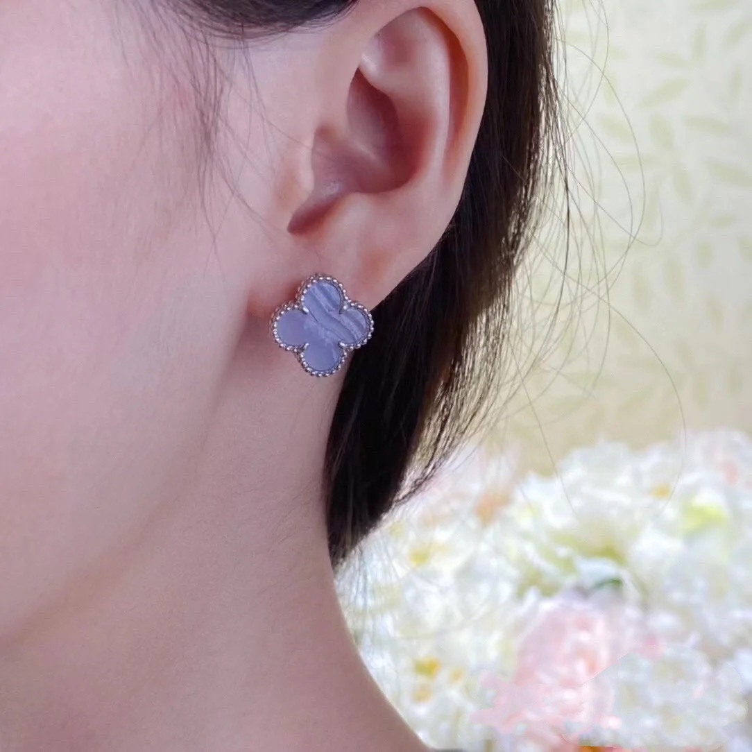 VCA Fog Purple Clover Earrings - Original Replica Club