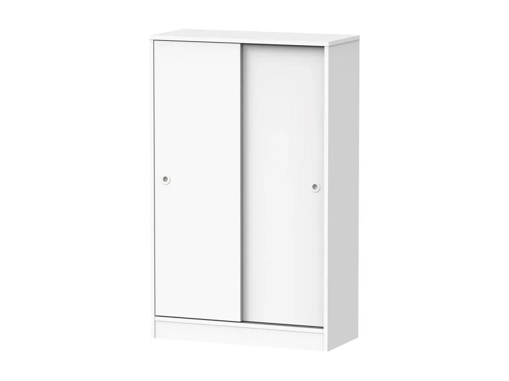 Armario con 2 puertas correderas color Blanco - Altura 120 x Longitud 74 x Profundidad 33 cm