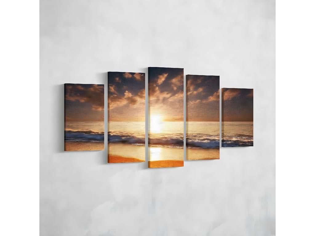 Impresión sobre Lienzo Puesta de Sol sobre el Mar 2, Multicolor, 100x3x60 cm, Tucasago