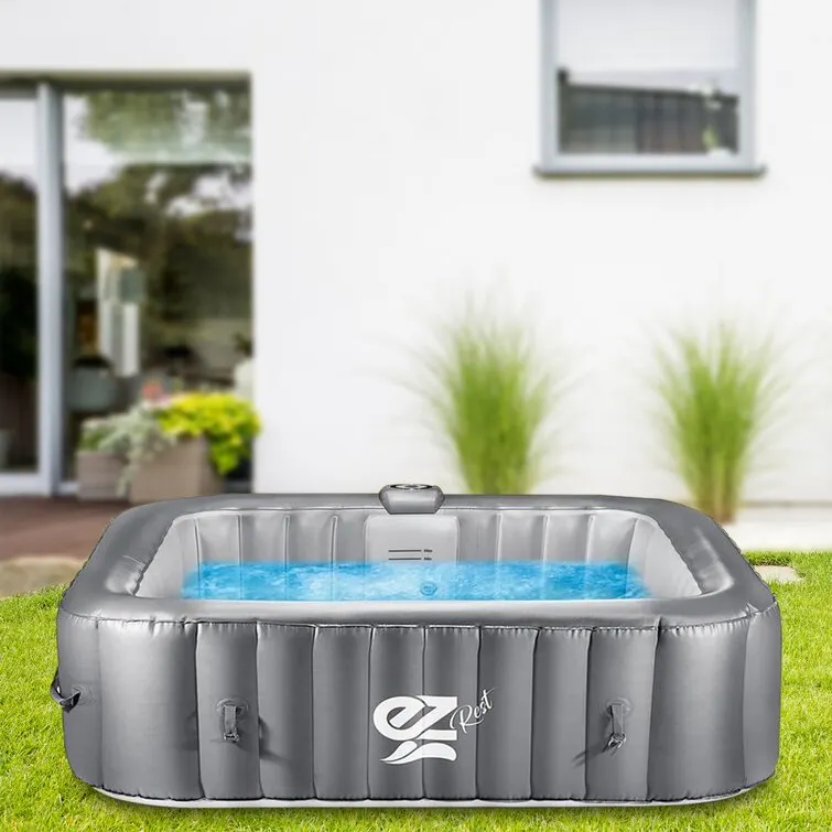 4-Seat Inflatable Pool Spa – Portable Hot Tub Spa with Light and Remote Control