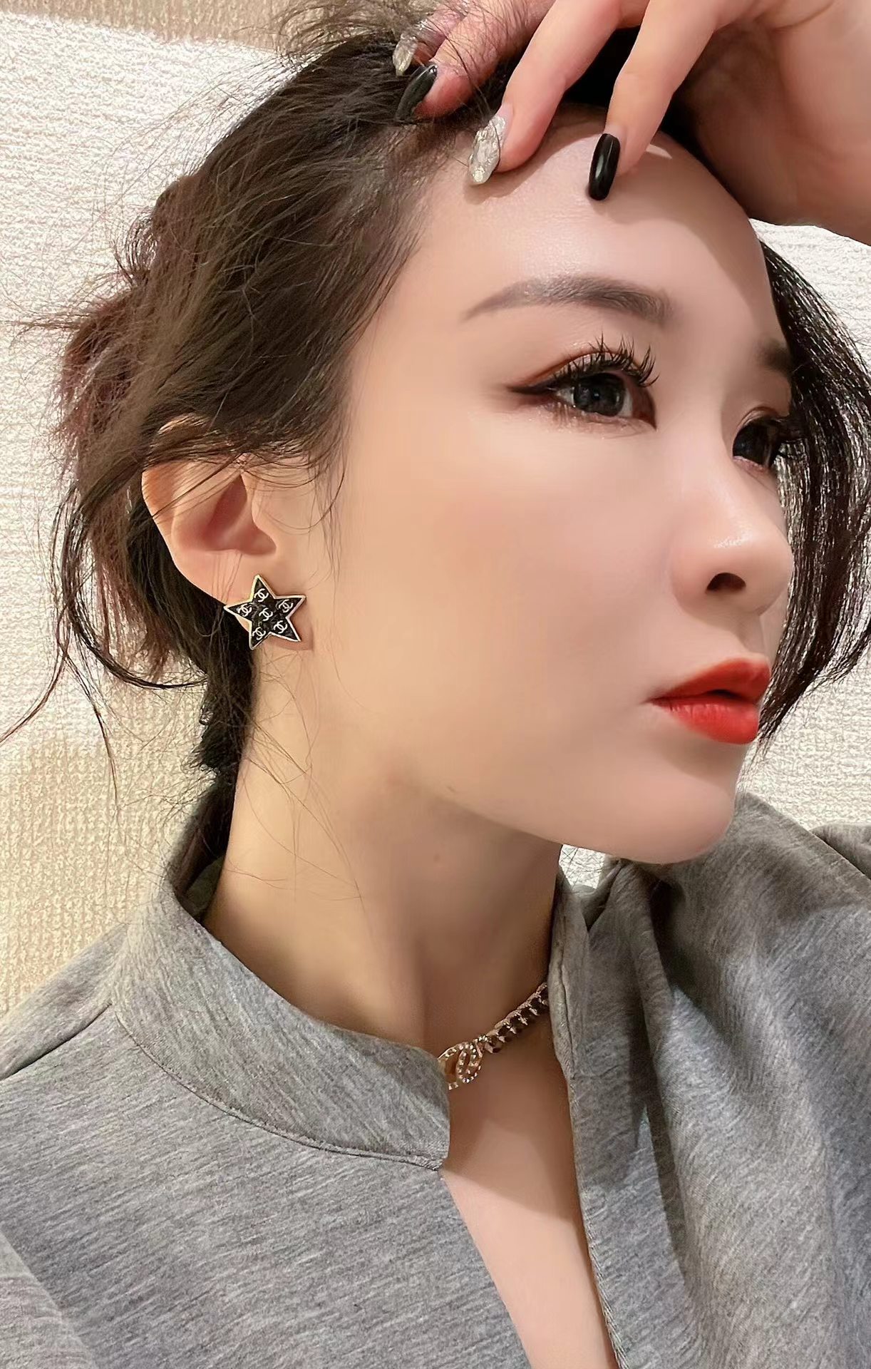 Chanel Black Star Earrings - Original Replica Club