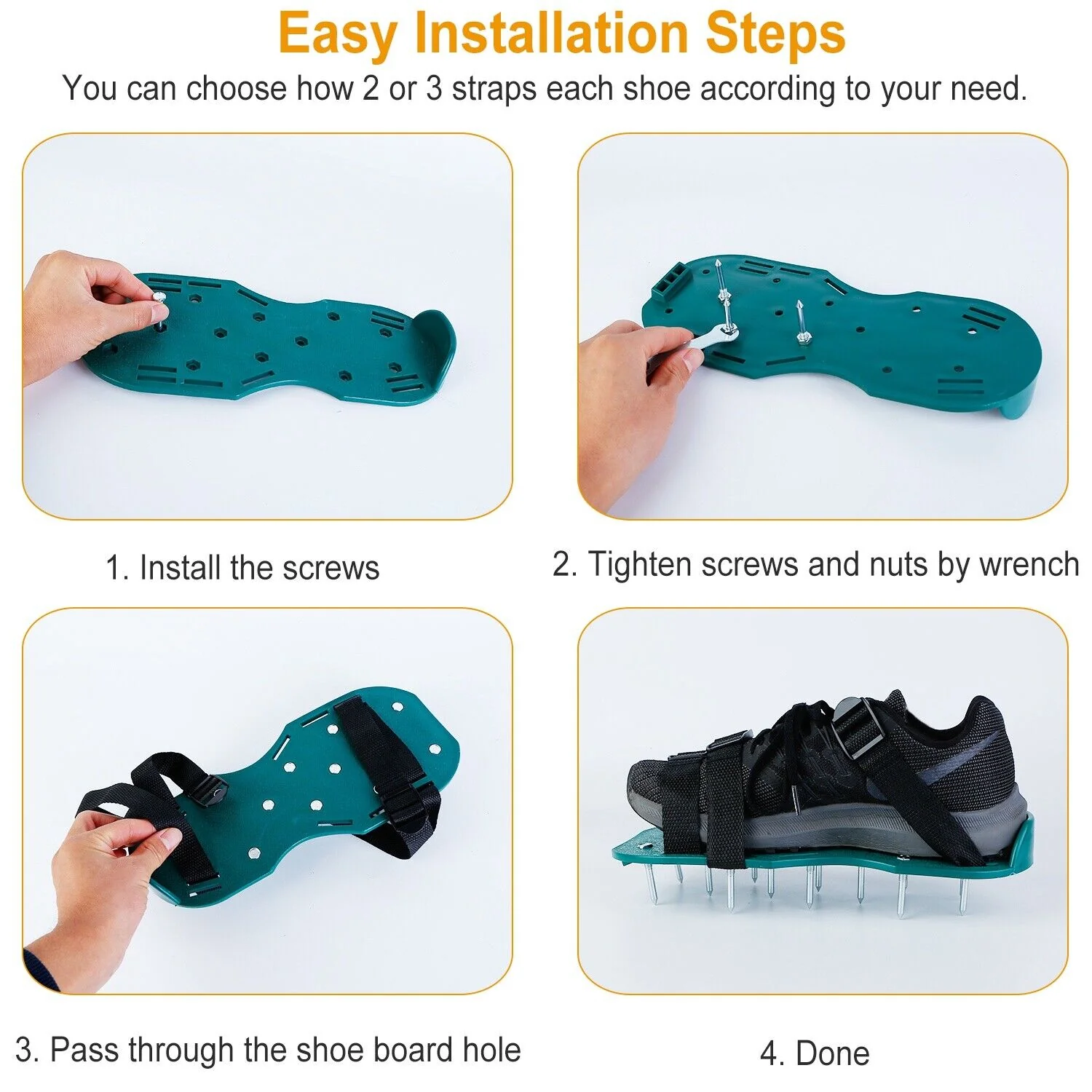 Advanced 2023 Lawn Grass Aerator Spike Shoes With Adjustable Straps