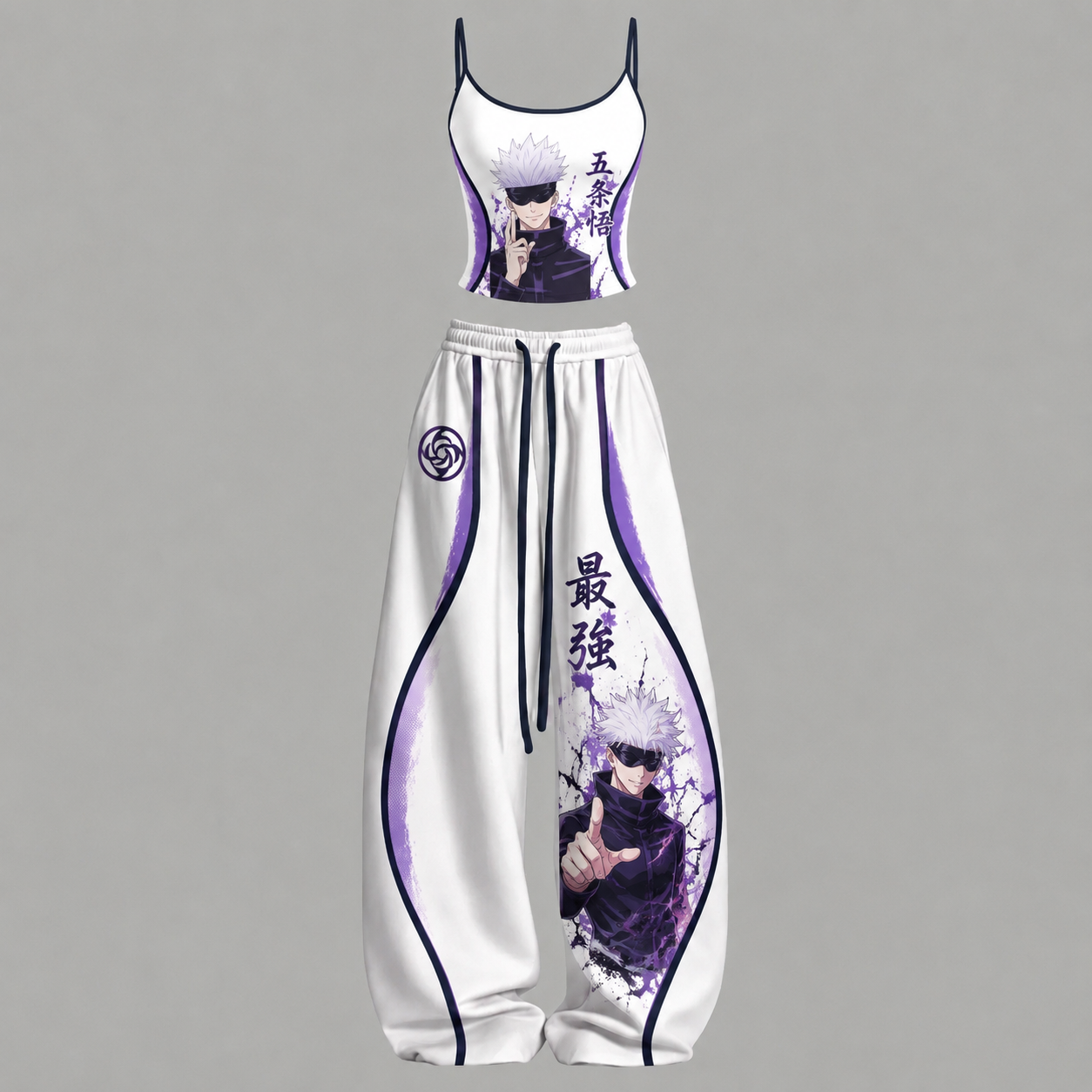 Jujutsu Kaisen Top & Elasticated Trousers Two-Piece Set TeeThreads Sustain the Scene with Custom Apparel