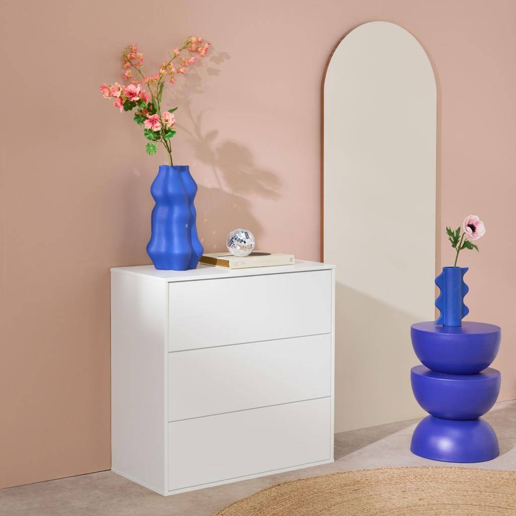 Kompo - Mueble de almacenaje con efecto madera y 3 cajones