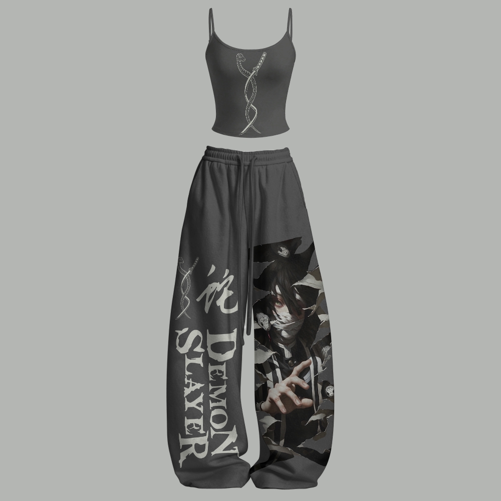Demon Slayer Top & Elasticated Trousers Two-Piece Set