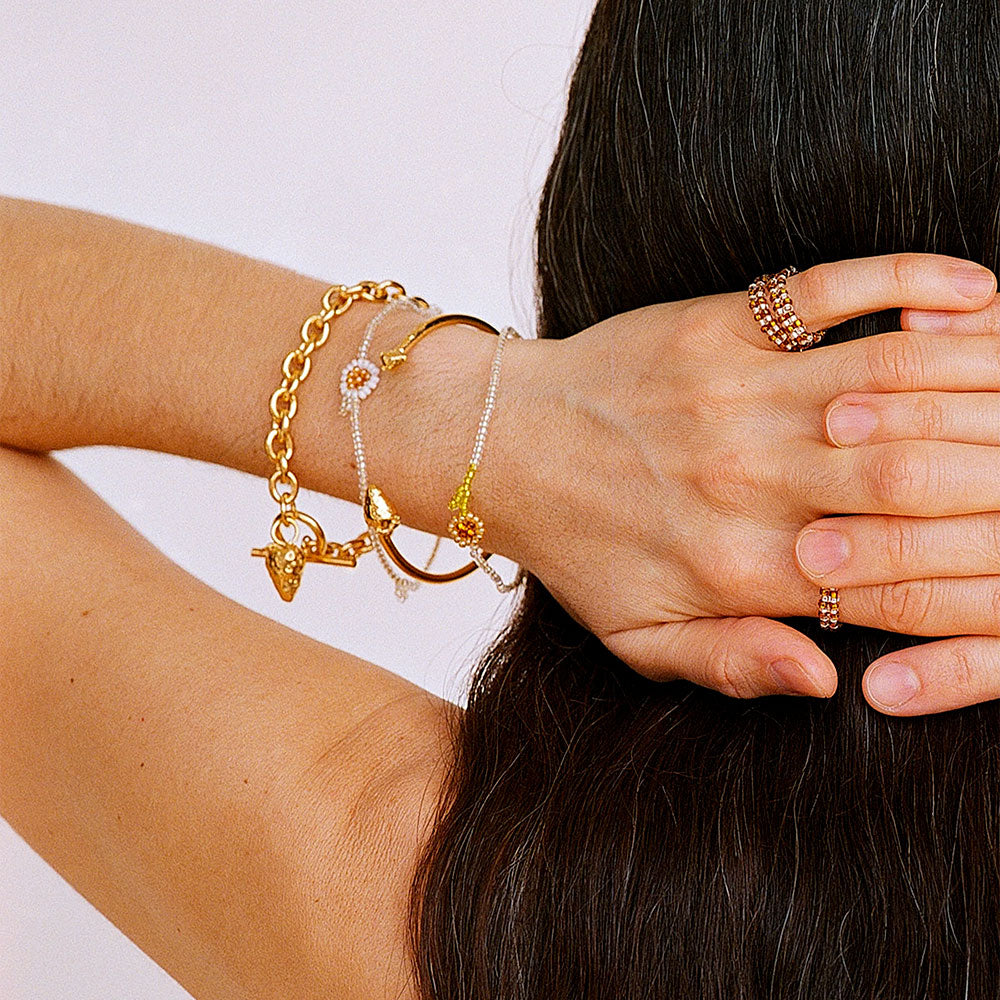 Pura Utz - Bracelet Mini Fleur - Marron