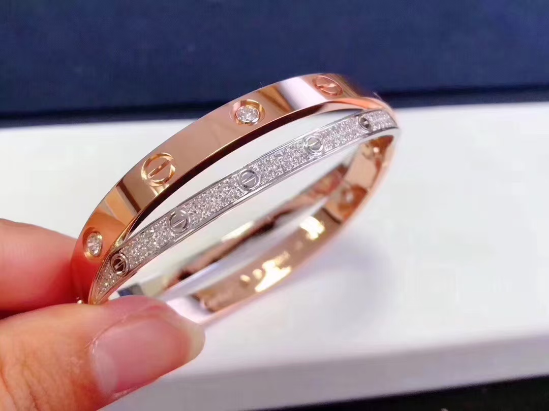 Cartier Cross Mixed Metal Color LOVE Bracelet Bangle - Original Replica Club