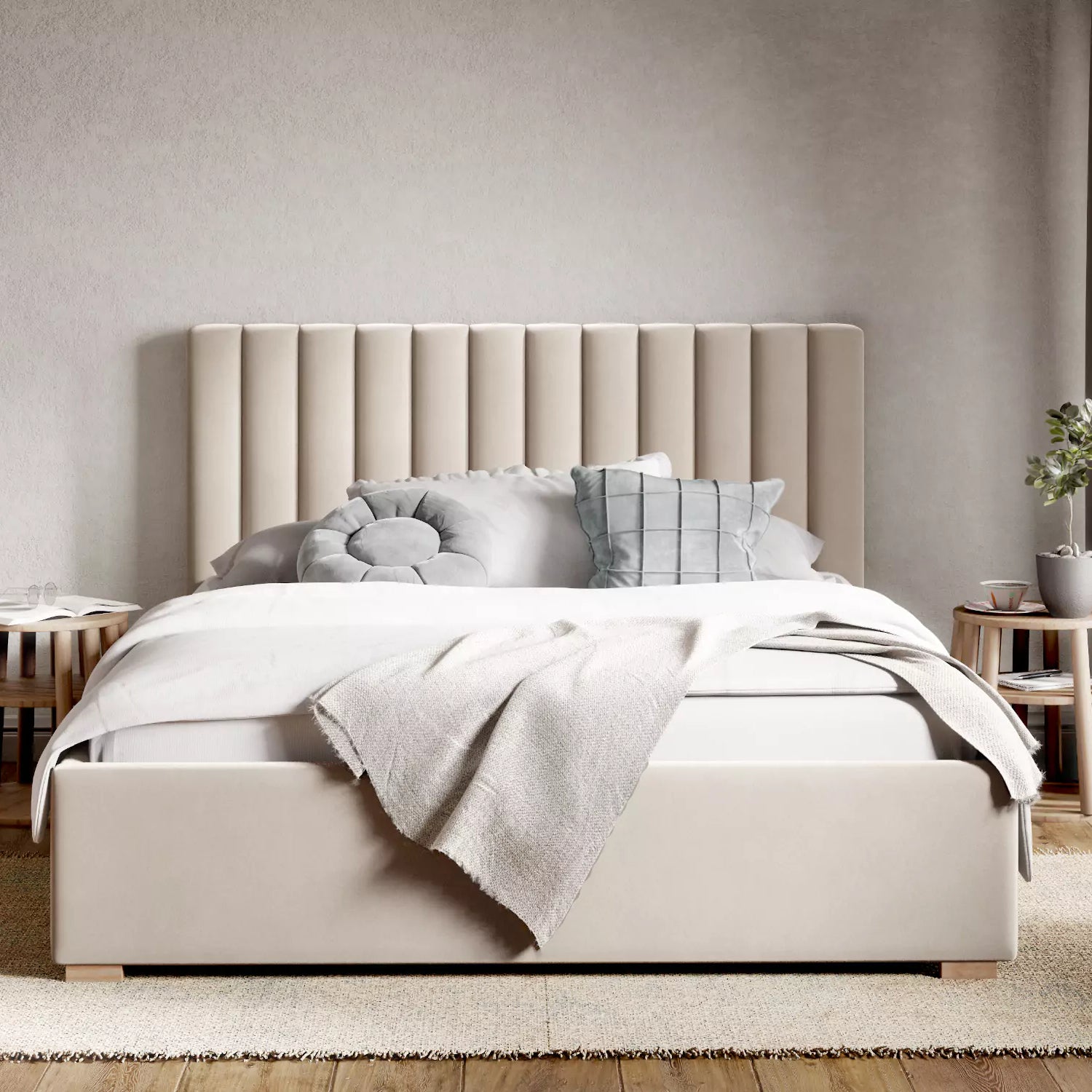 by fonQ Mara Tweepersoonsbed met Opbergruimte 160 x 200 cm - Fluweel /