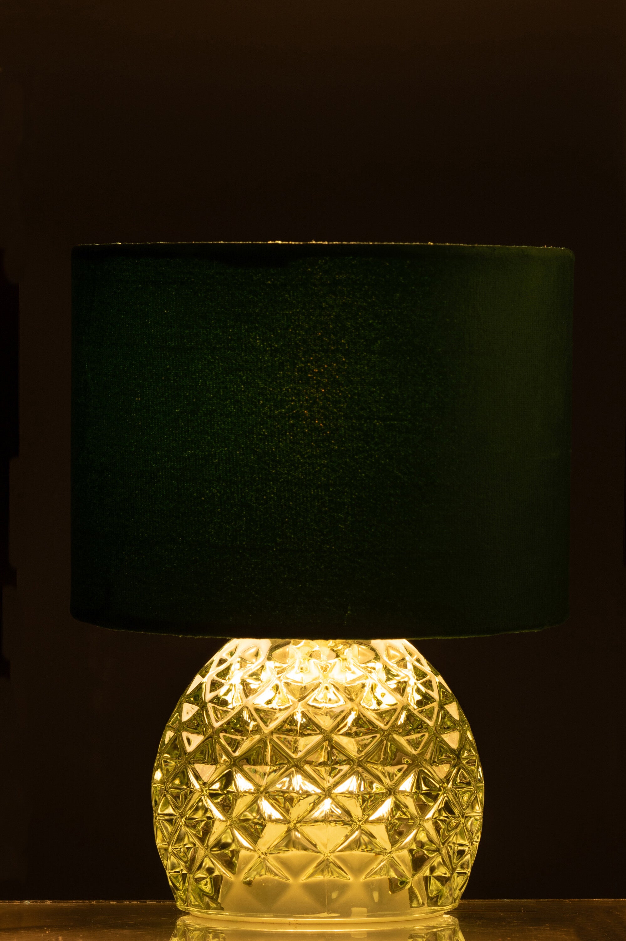 J-Line tafellamp - glas - lichtgroen - LED lichtjes