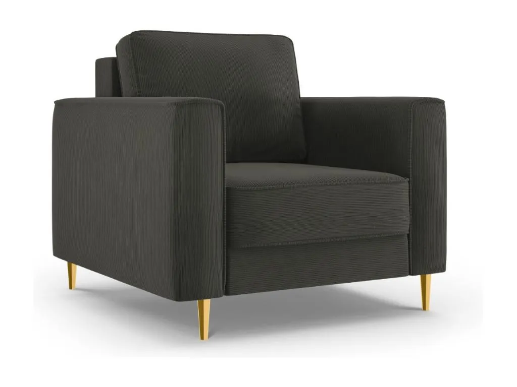 Sillón Quietena de pana negro - 98x97x88cm