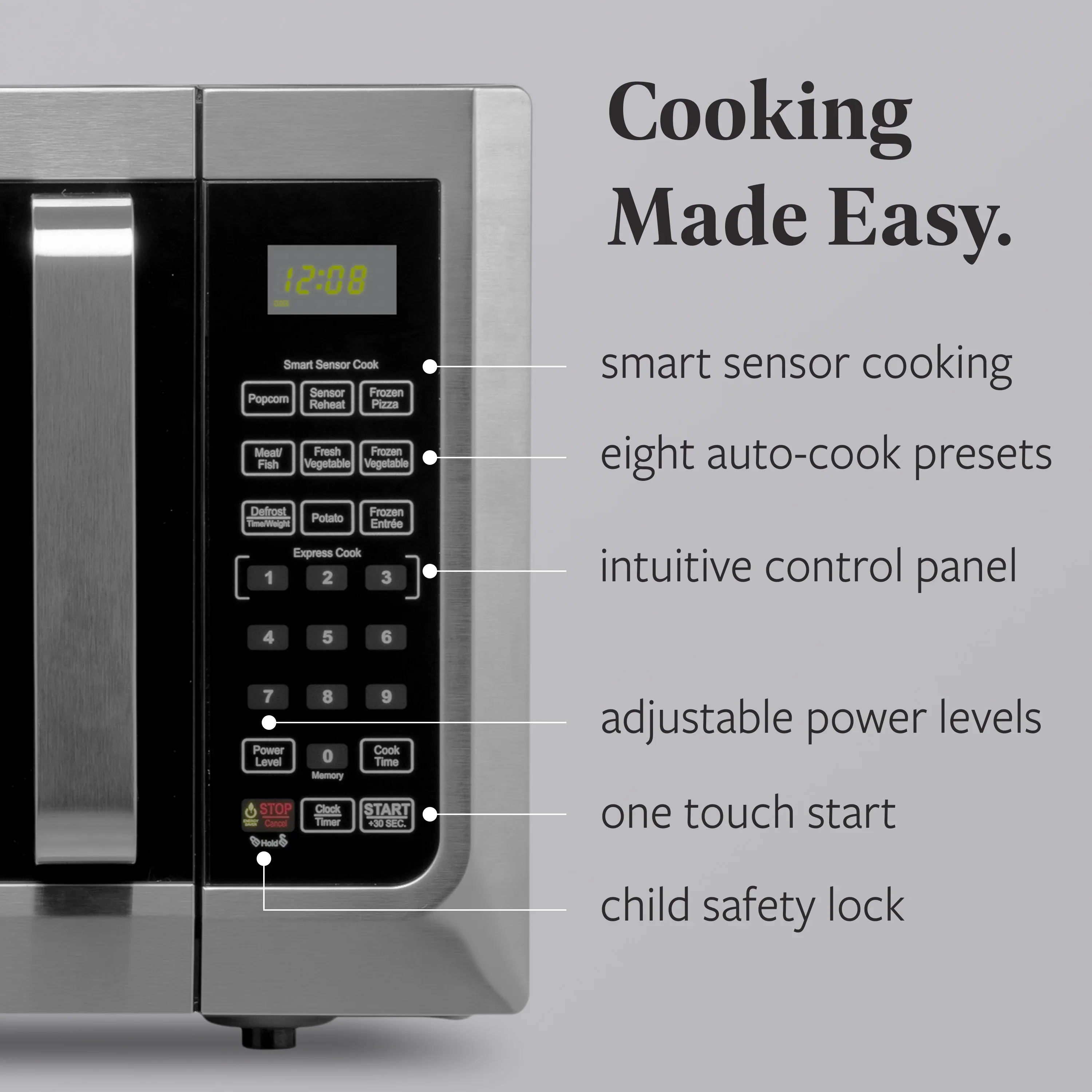 Farberware FMGZ09BKA 0.9 Cu. Ft. Microwave Oven, 900W, Digital Control, LED Display, 6 Cooking Presets, Black
