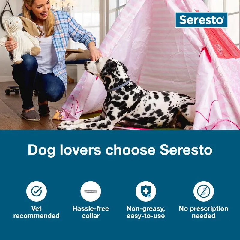 Seresto Flea & Tick Collar for Dogs & Cats, Waterproof Adjustable Design, Long-Lasting Comfortable Everyday Accessory