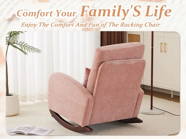 Ktaxon Rocking Accent Chair Glider Reading Chair Comfy Teddy Velvet Upholstered Single Sofa Rocker for Living Room, Nursery, Bedroom Beige - Image 22