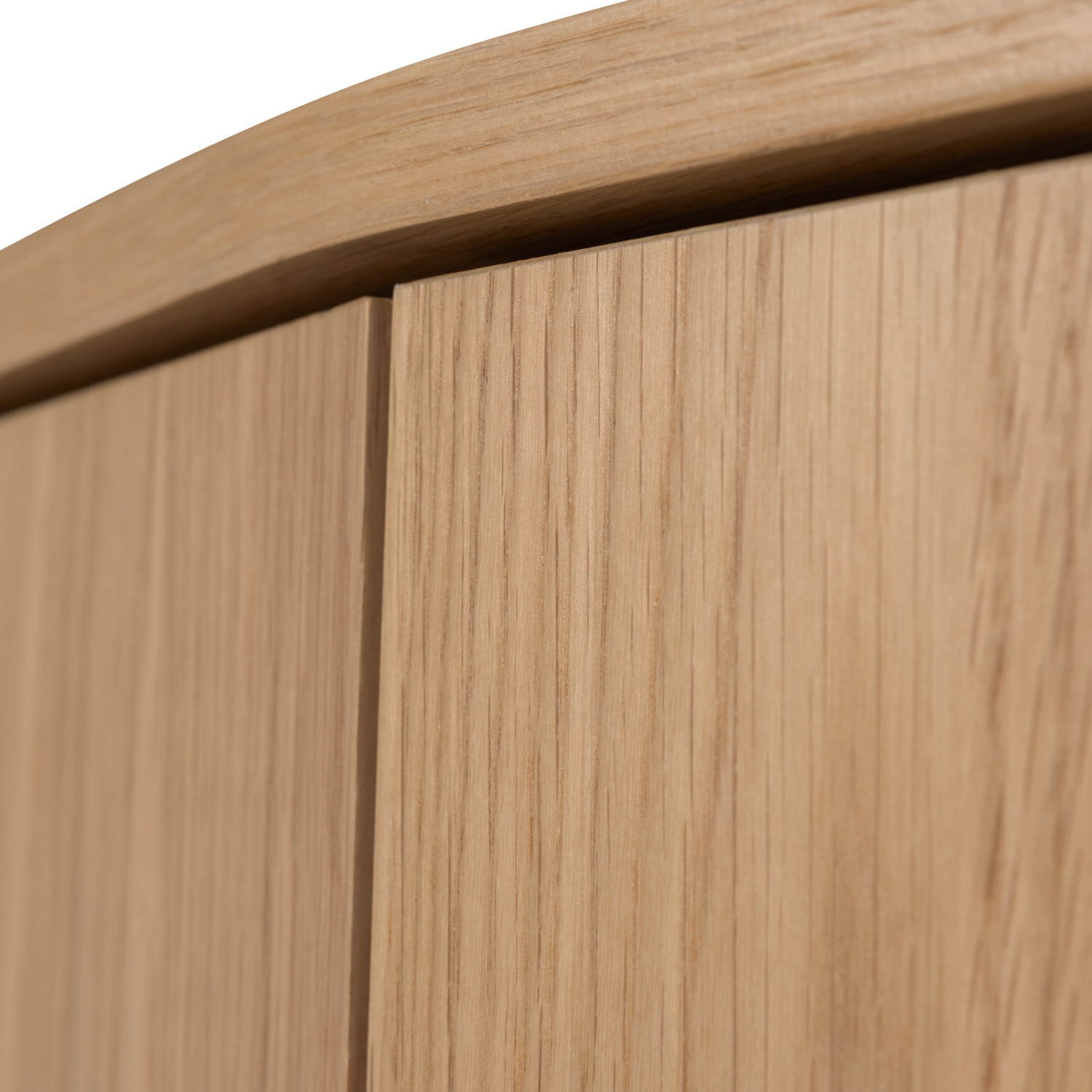 WOOOD Zuma Hoge Kast - Push-To-Open - Eiken - Transparant - 210x67x46