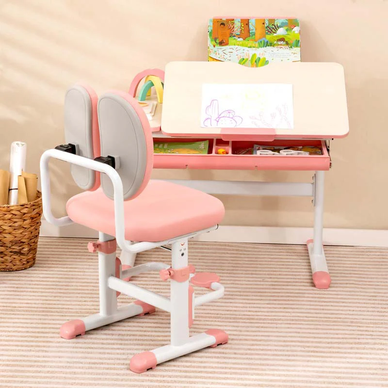 Eletriclife Height Adjustable Kids Study Desk Chair Set with Tilt Desktop