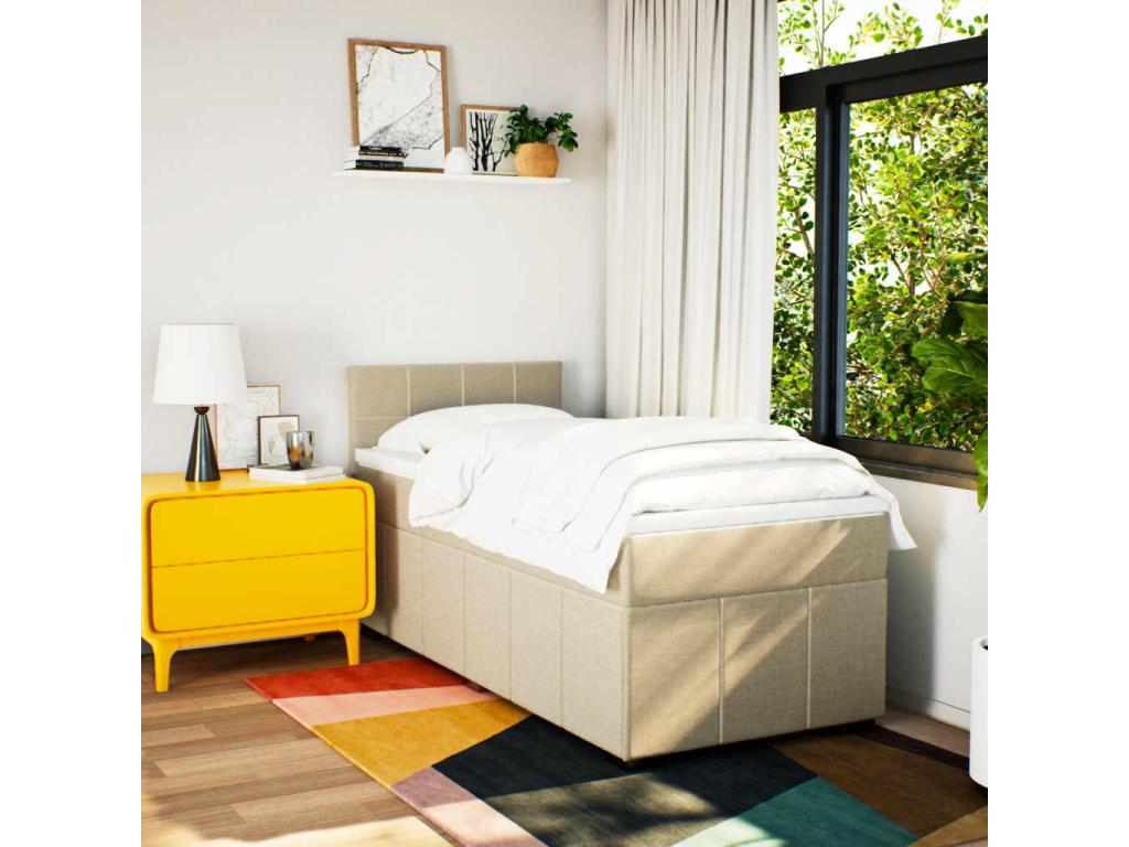 Cama box Joliven con colchón color crema 80x200 cm