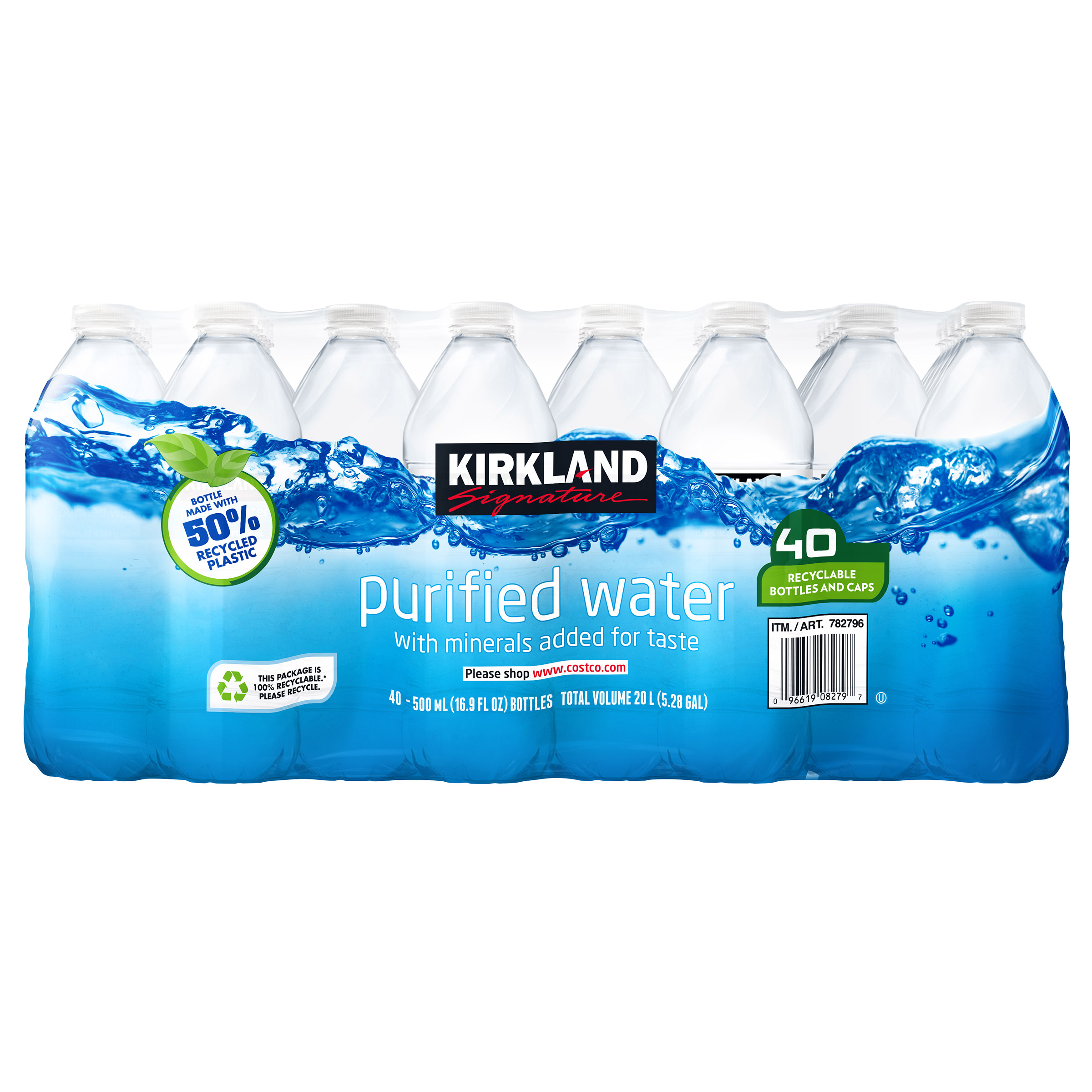 Kirkland Signature Bottled Water 16.9 fl oz, 40-count, 48 Case Pallet - Image 3