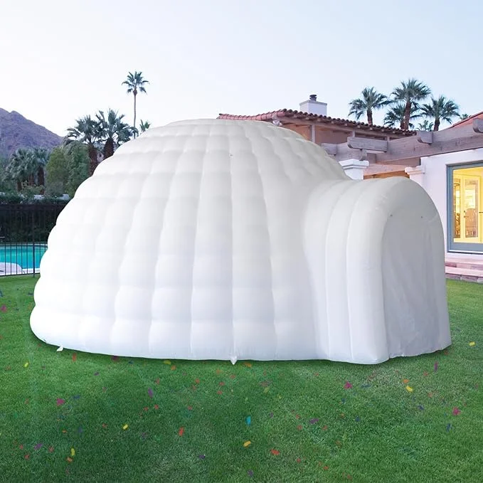 SAYOK 16.4ft Inflatable Igloo Dome Tent with LED Lgith Protable White Nightclub Tent for Party Wedding Event - Image 2