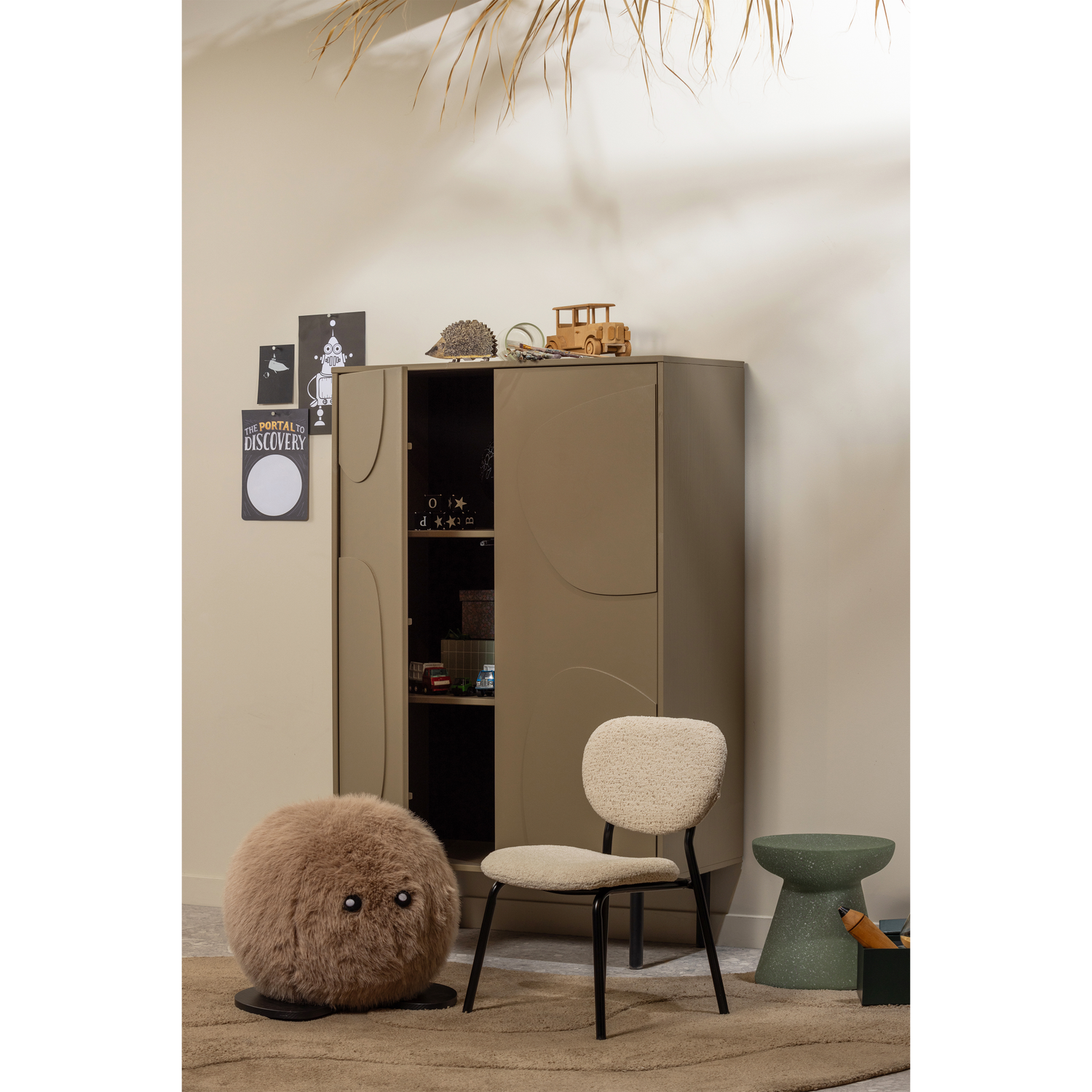 WOOOD Cadiz Opbergkast - Grenen - Mud - 135x85x40