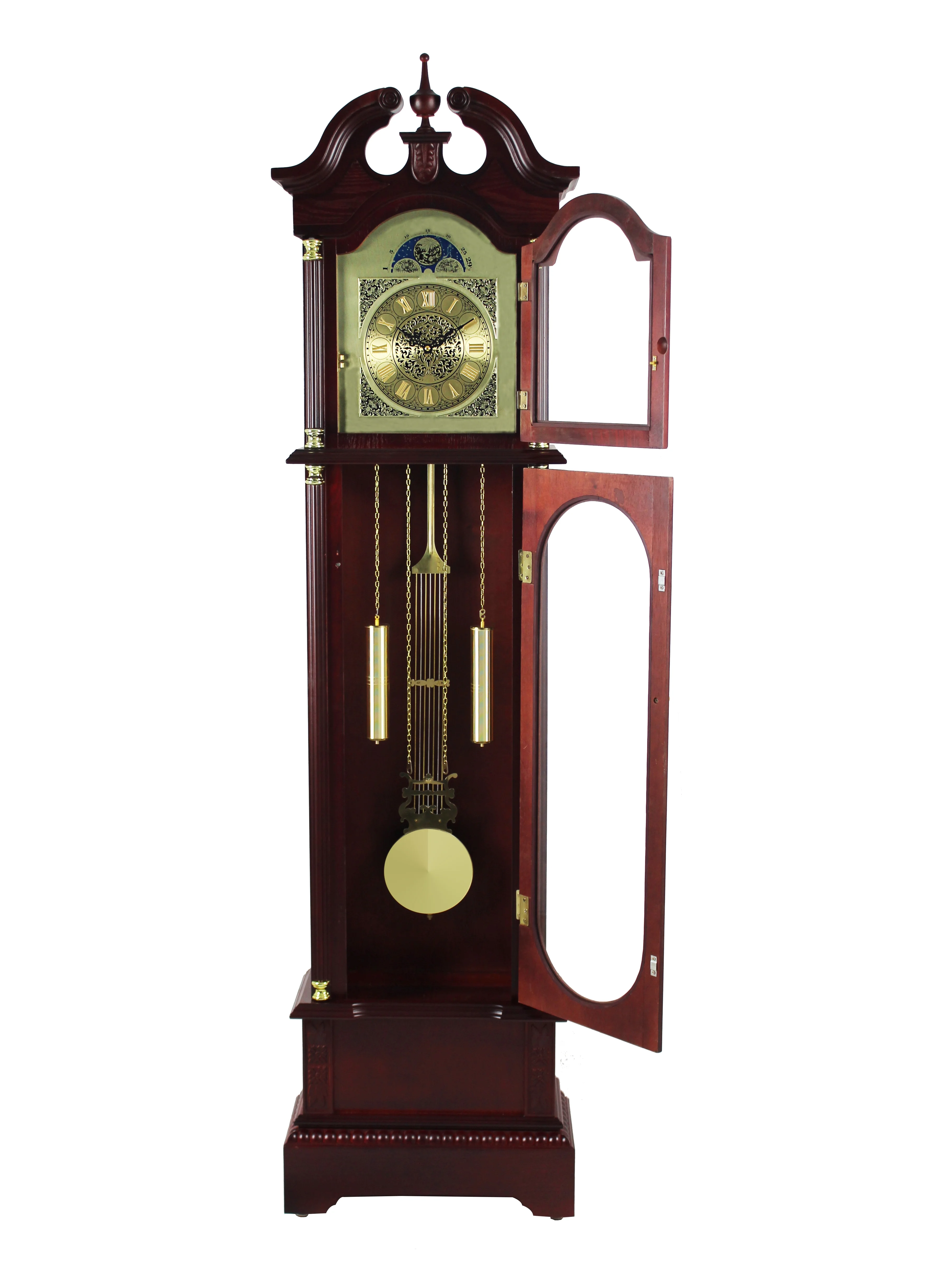 72" Floor Standing Grandfather Clock in Cherry Finish - Image 3