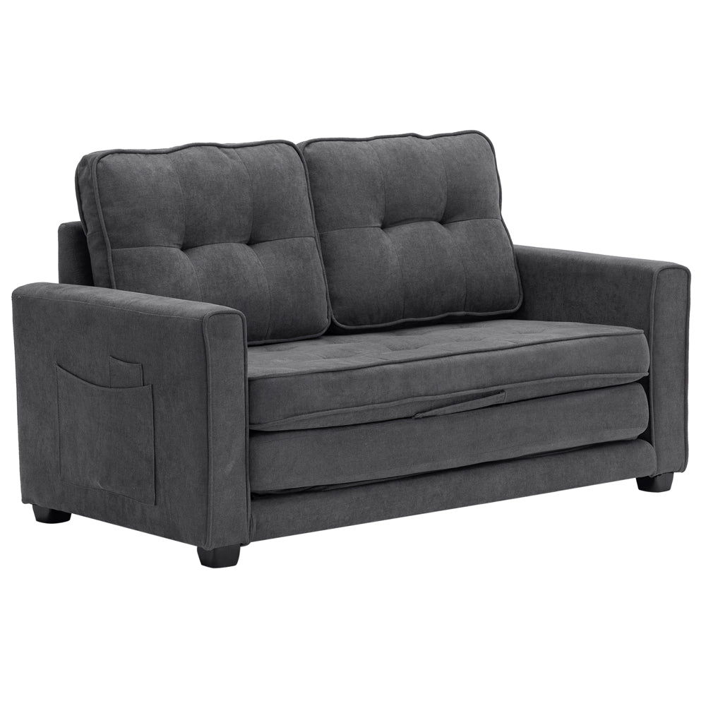 80in Loveseat Sleeper Convertible Loveseat Sofa Bed Black/Navy Blue/Dark Grey/Light Grey/Teal Blue
