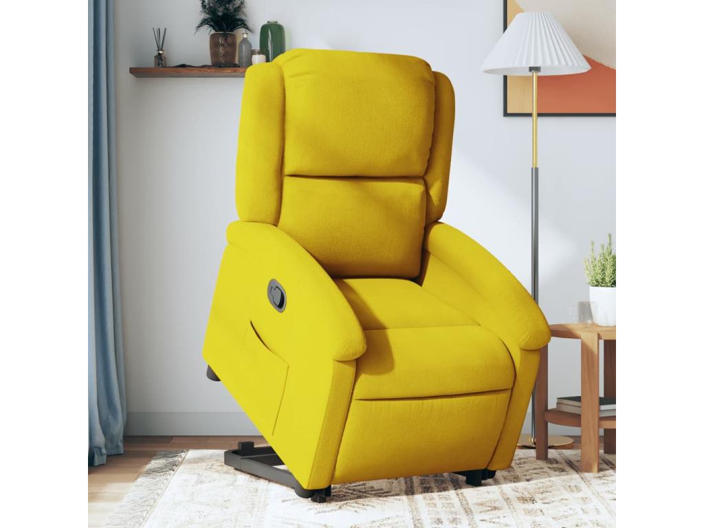 Sillón reclinable elevable terciopelo amarillo