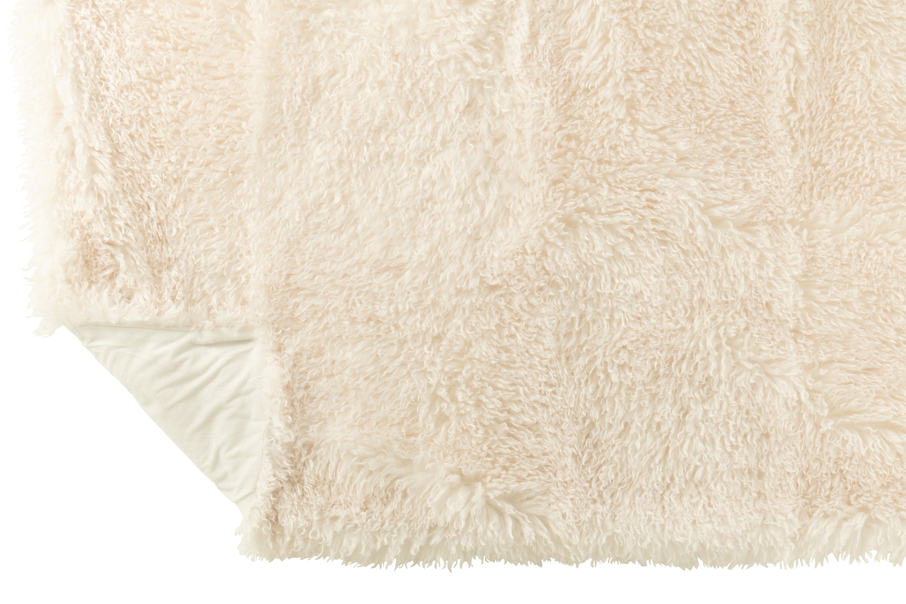 J-Line deken Moutie - polyester - wit