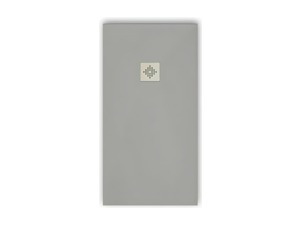Plato de ducha pizarra PURE GRIS 90x110 cm Rejilla acero inox.