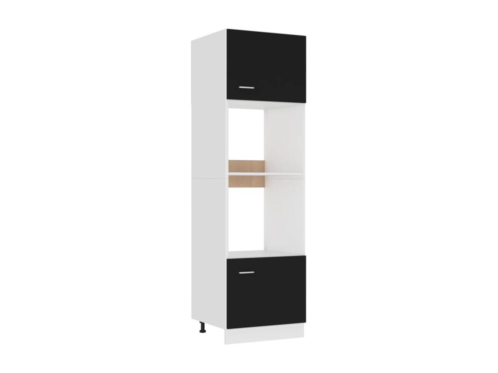 Armario de microondas madera contrachapada negro 60x57x207 cm