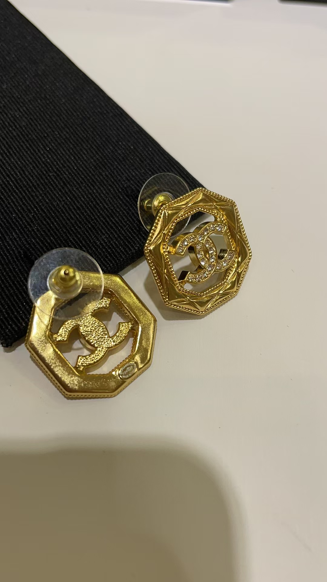 Chanel Geometric Octagon Stud Earrings - Original Replica Club