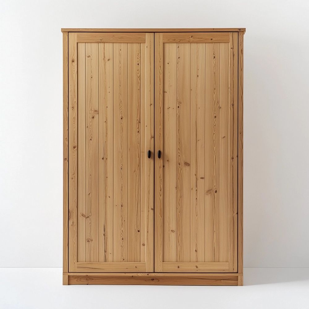 Armario de Madera de Pino Natural 2 Puertas 180x90x60 cm