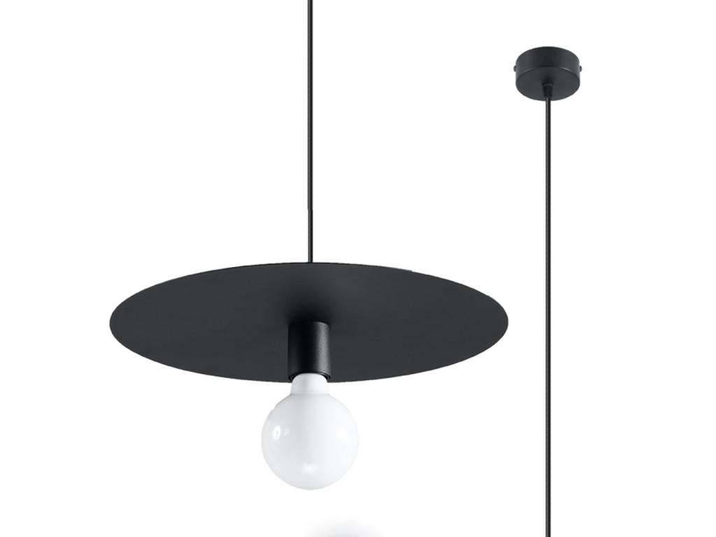 Lámparas colgantes Flavio moderno de acero - 1 fuentes luminosas - L.40 x A.105 cm - negro