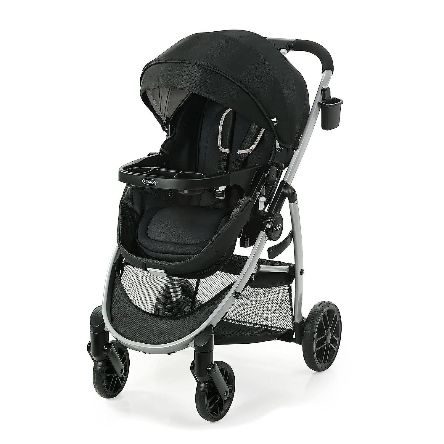 Graco Modes Pramette Stroller, Baby Stroller with True Pram Mode, Reversible Seat, One Hand Fold, Extra Storage, Child Tray, Pierce