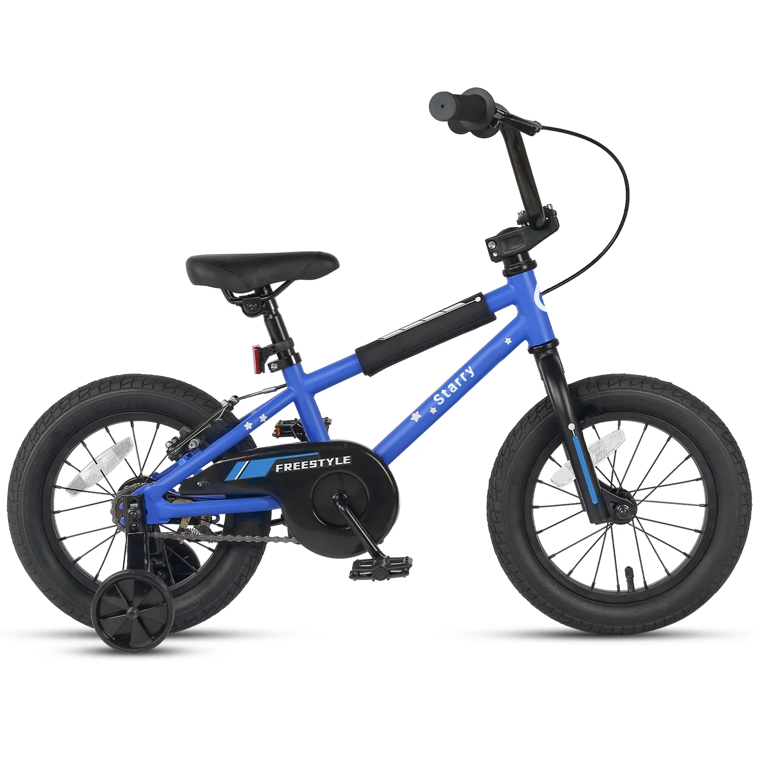 Glerc 14 Inch Little Kids Bike BMX Style Bicycle with Training Wheels Coaster Brake for 3 4 5 Years Old Boys Girls, Blue - Image 2
