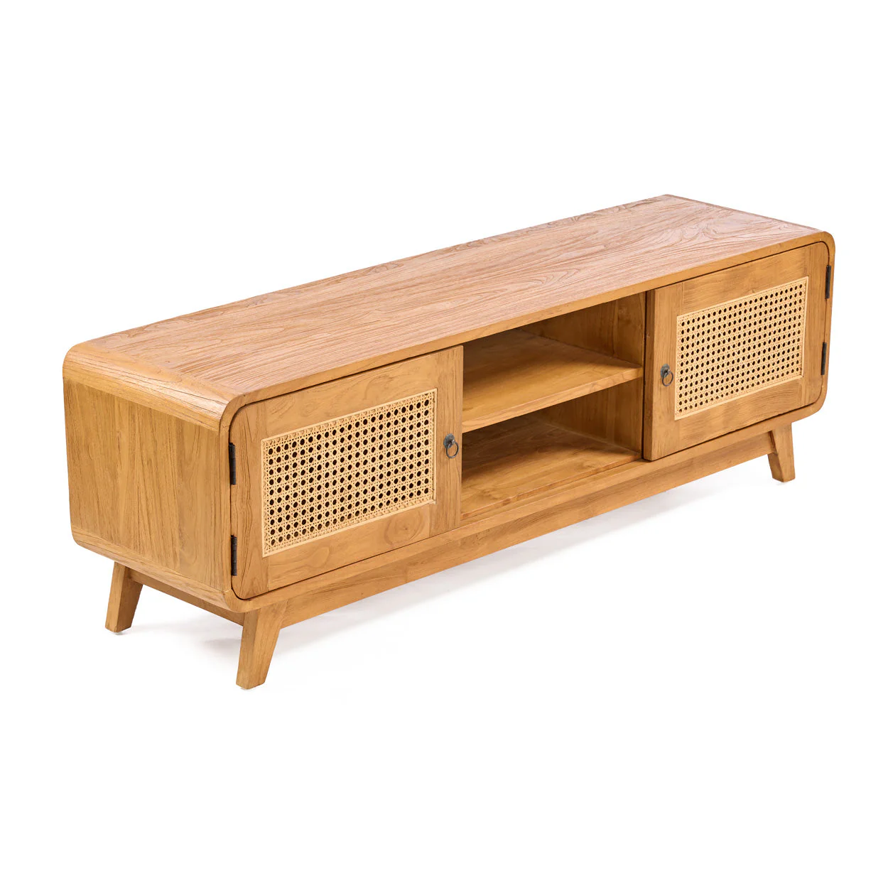 DUNE TV CABINET - NATURAL, TEAK & RATTAN