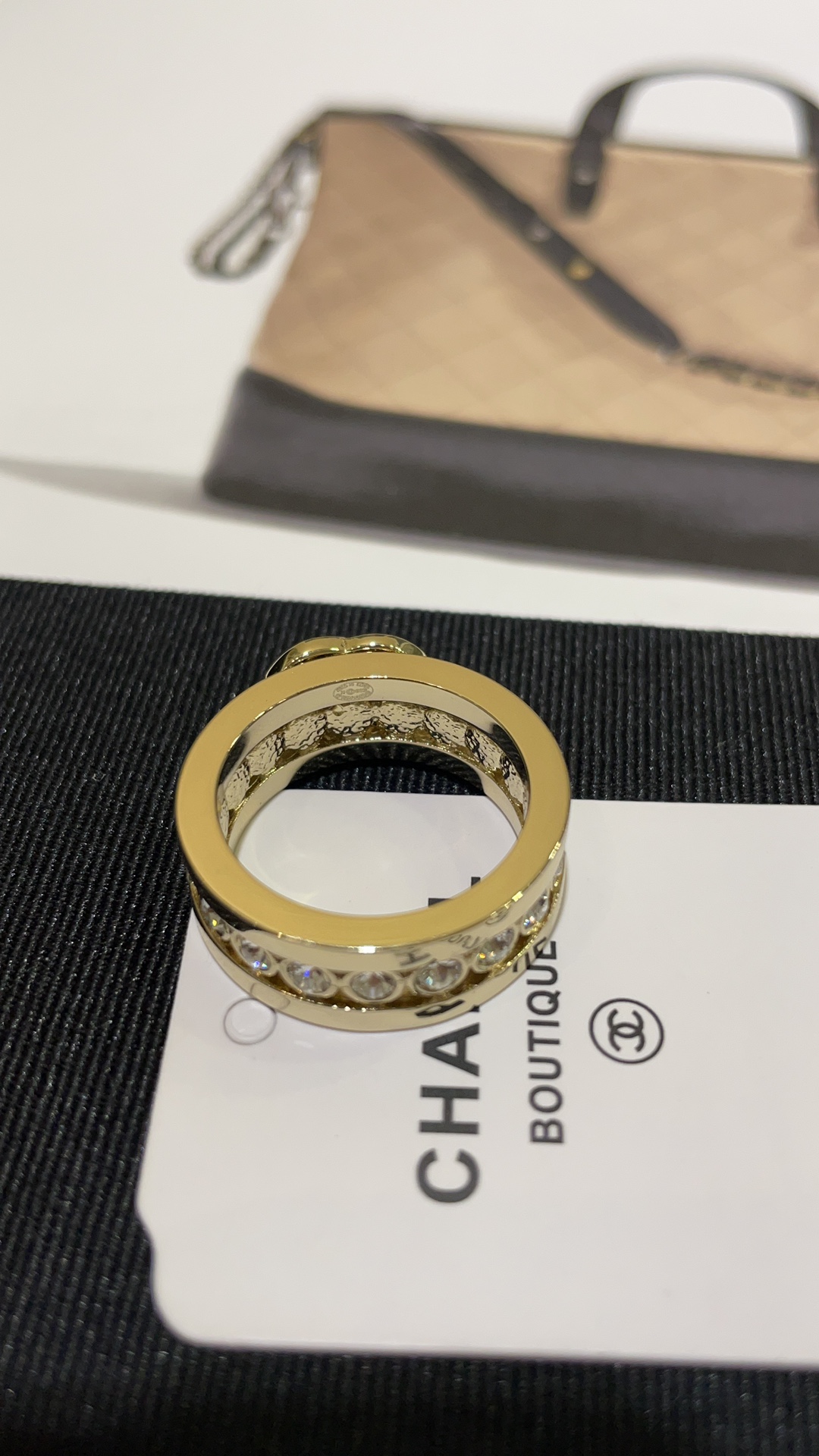 Chanel Full Diamond Wide Coco Ring - Original Replica Club