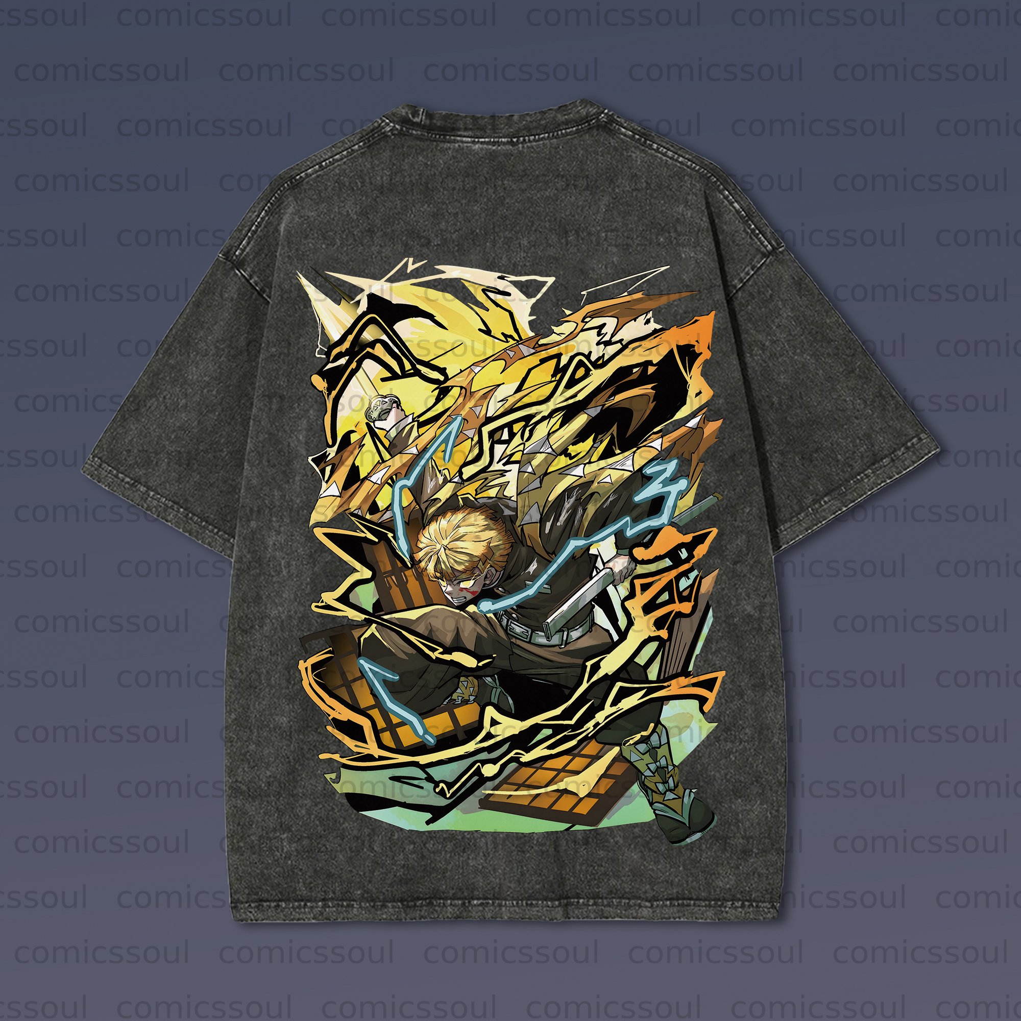 Vintage 3D Direct Inkjet Printed Washed Unisex T-Shirt