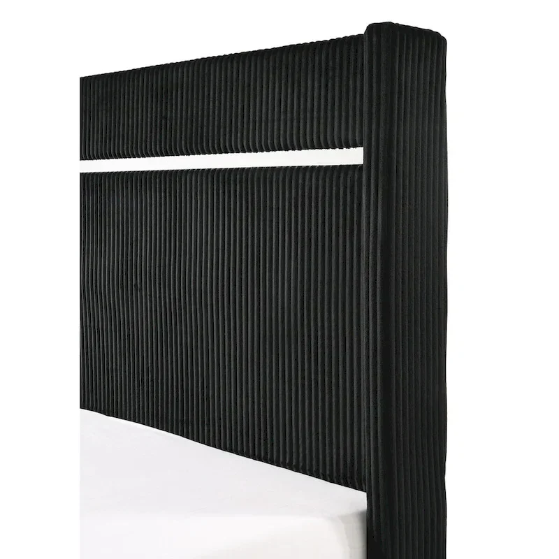 Pedro 6-Piece Black Velvet Upholstered Bedroom Collection