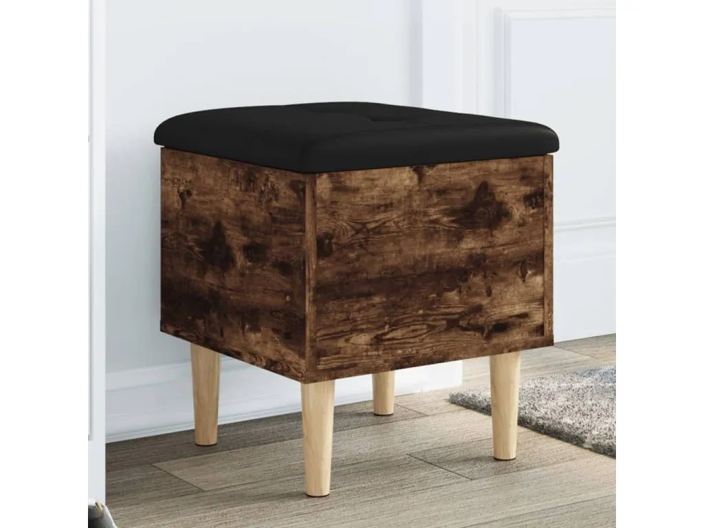 Banco con almacenaje madera ingeniería roble ahumado 42x42x46 cm asq3373295