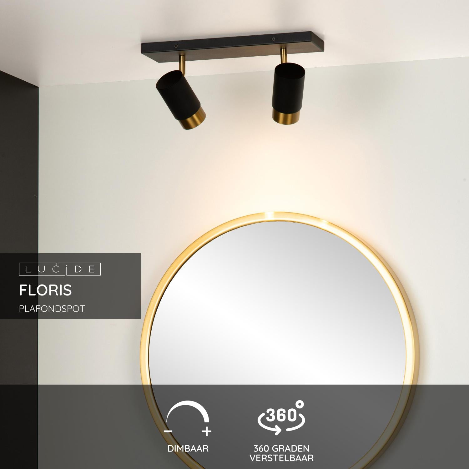 Floris 2 spot zwart
