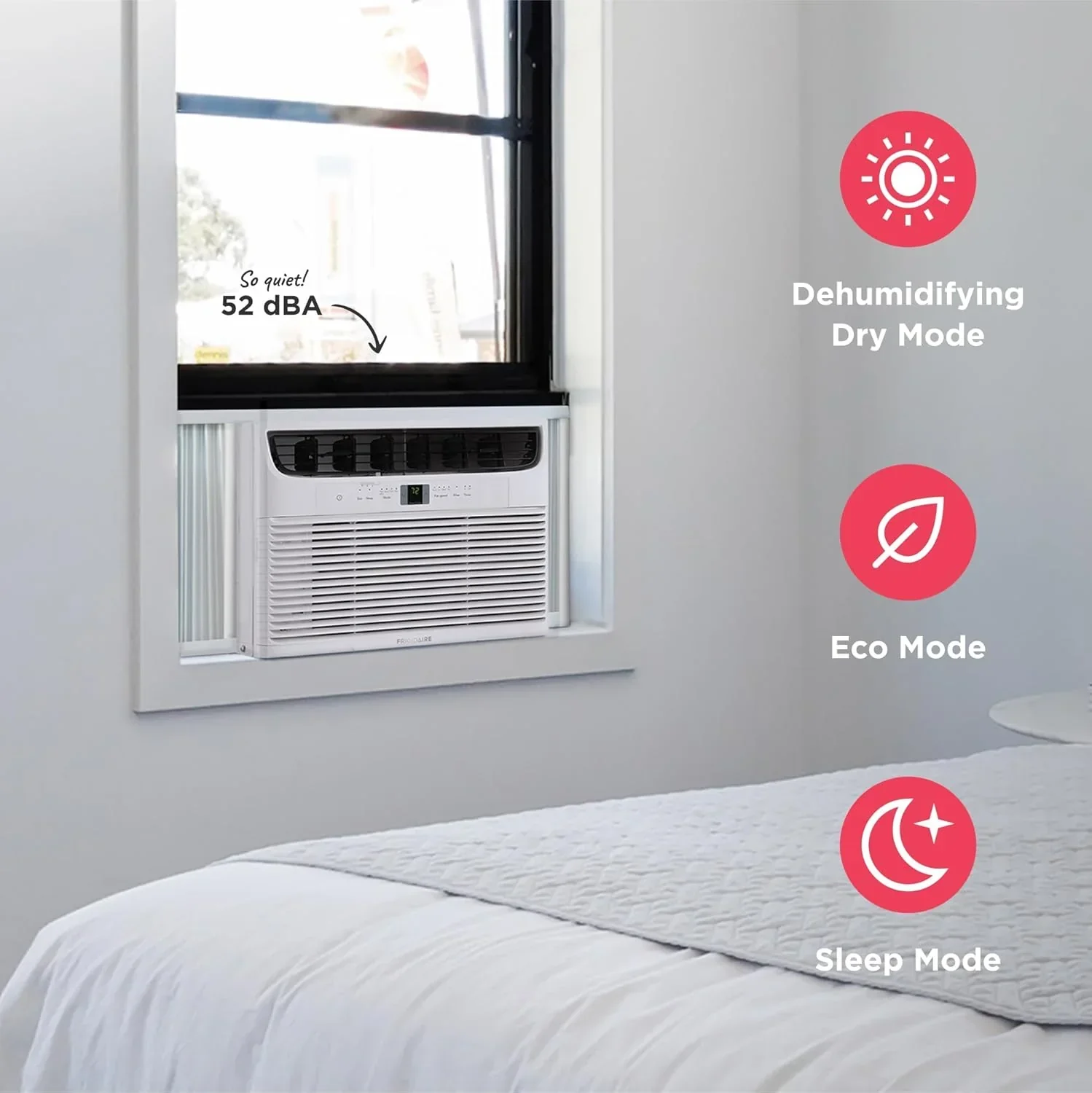 Frigidaire 5,000 BTU Window Air Conditioner Remote Control Cools Up to 150 Sq. Ft. Quiet Operation