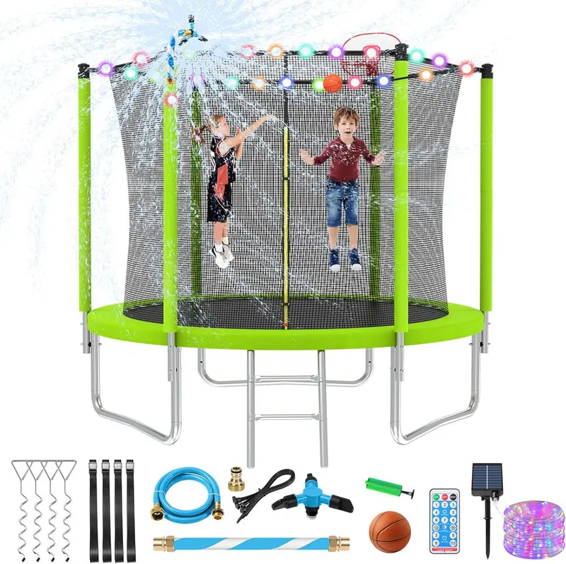 Trampoline With Enclosure Net And Adjustable Basketball Hoop - 8ft, 10ft, 12ft, 14ft, 15ft, 16ft - Image 42 Trampoline With Enclosure Net And Adjustable Basketball Hoop - 8ft, 10ft, 12ft, 14ft, 15ft, 16ft - Image 42
