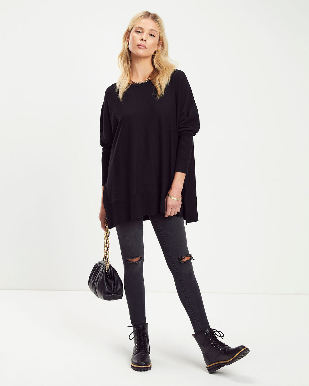 Taken Care Of Knit Long Sleeve Top - Black - Se7enfashion