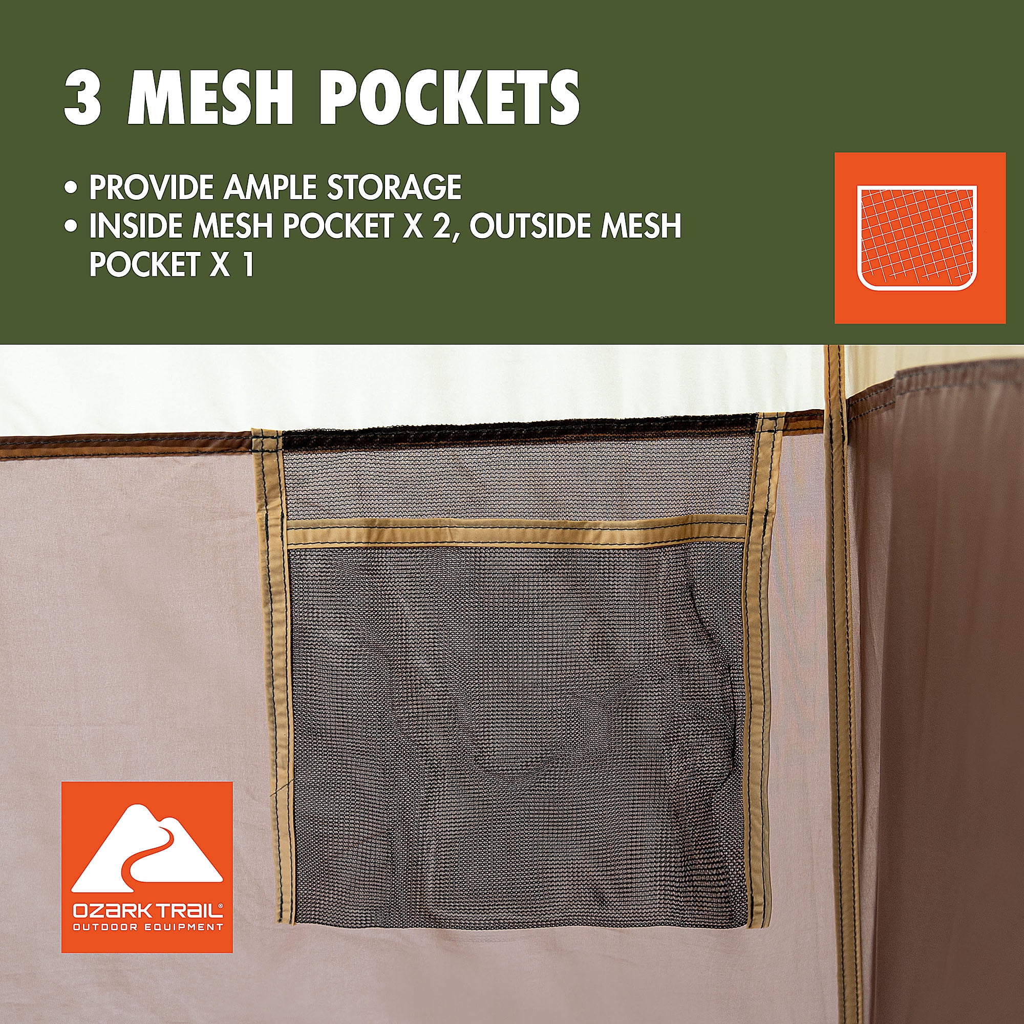 Ozark Trail 2-Room Shower & Utility Tent Combo Includes 5-Gallon Water Container, Easy Setup, Maximum Occupancy Is 2. Khaki Colour. - Image 4