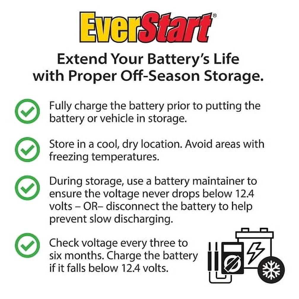 EverStart Platinum BOXED AGM Power Sport Battery, Group Size TX14L 12 Volt, 200 CCA