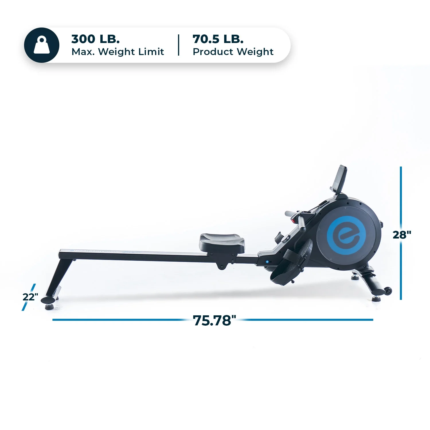 Echelon Row Sport 2 Foldable Rowing Machine with Magnetic Resistance & Bluetooth - Image 2