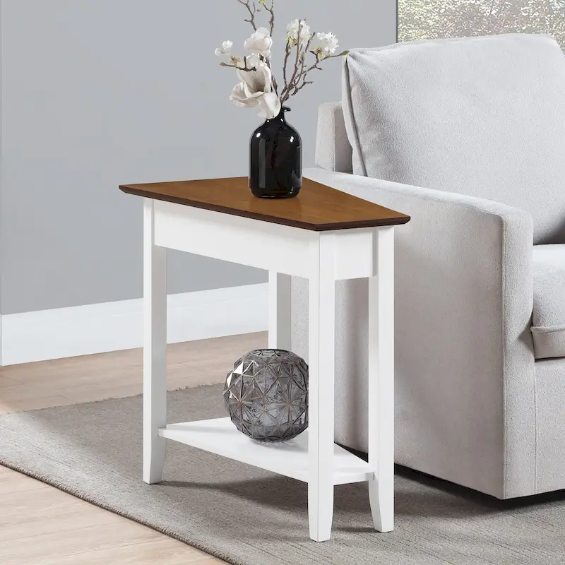 American Heritage Wedge End Table with Shelf by Convenience Concepts