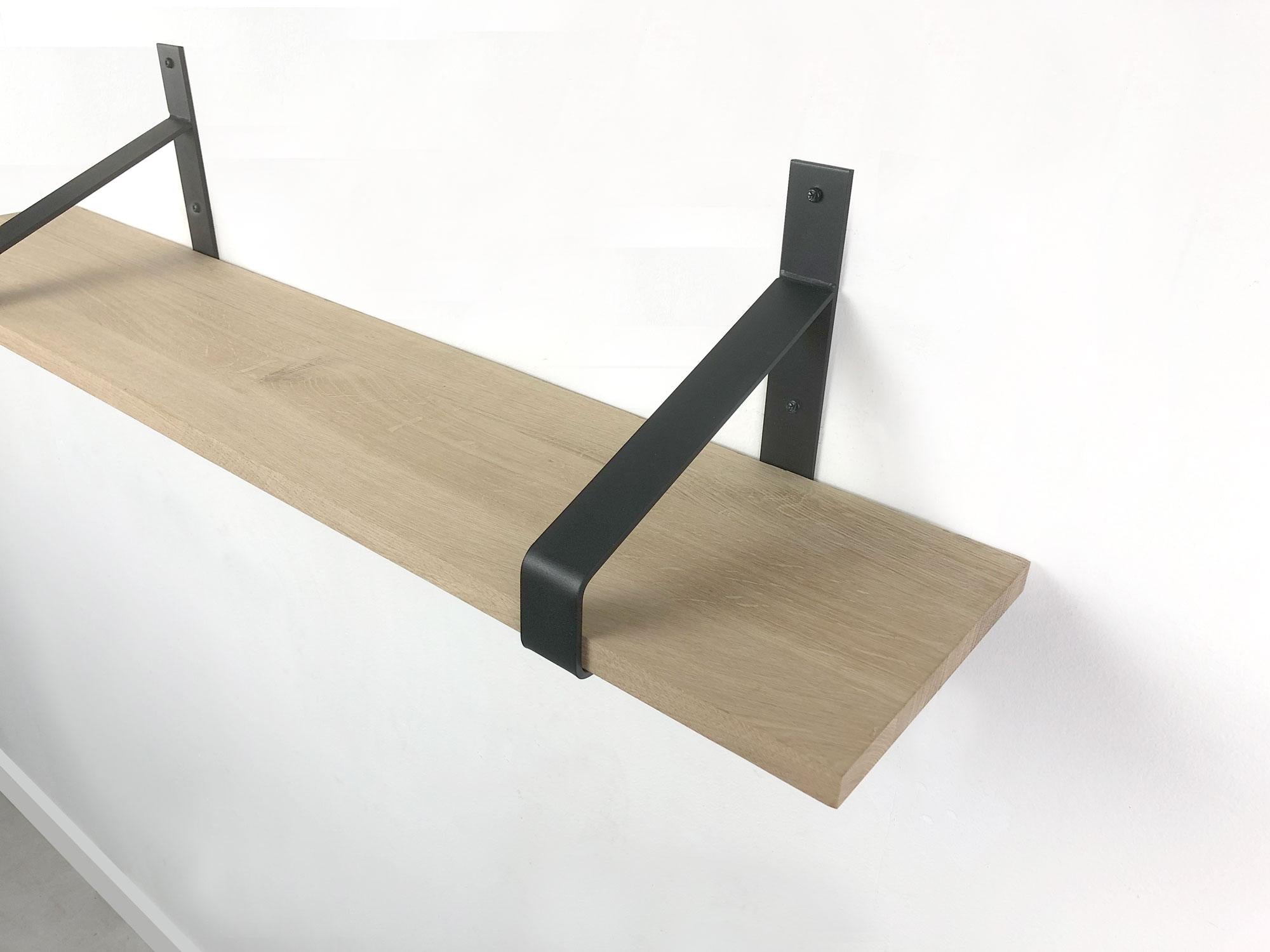 Woodbrothers Eiken 18mm wandplank recht 80x20cm + dragers