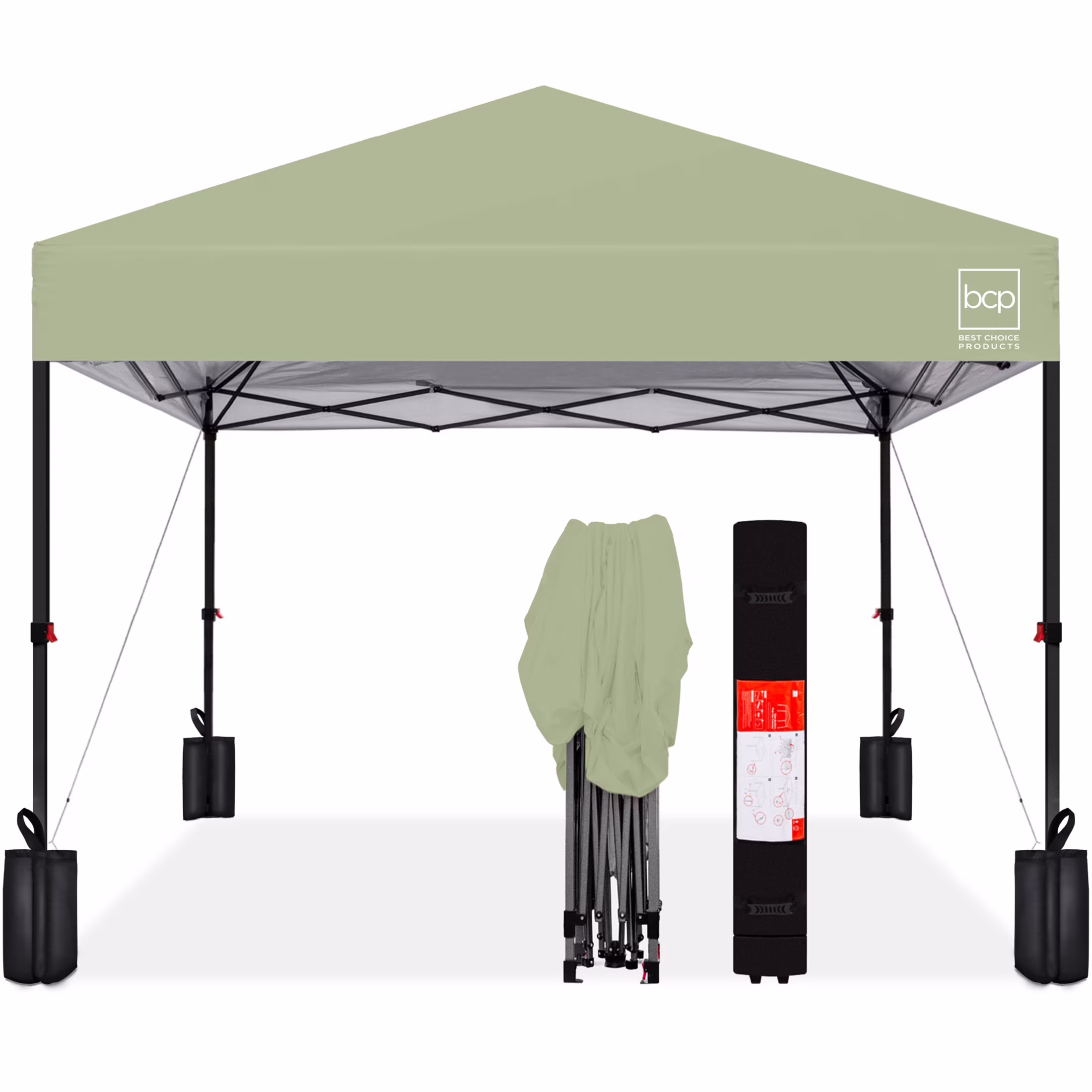 Best Choice Products 10x10ft Easy Setup Pop Up Canopy w/ 1-Button Setup, Wheeled Case, 4 Weight Bags - White - Image 24